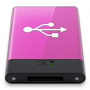 Pink USB W Icon 128x128 png